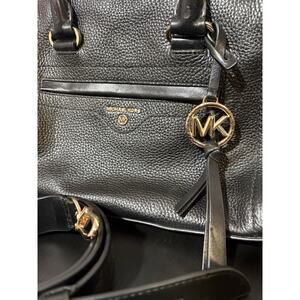 Michael Kors Carine Satchel Leather NWT Black With Adjustable Shoulder Strap